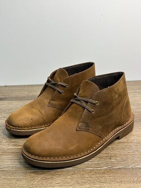 Clarks Leather Desert Chukka Boots | Brown Lace Up Ankle Boots Size 8.5